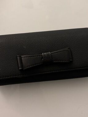 Classic Black Bow Wallet Clutch for Women